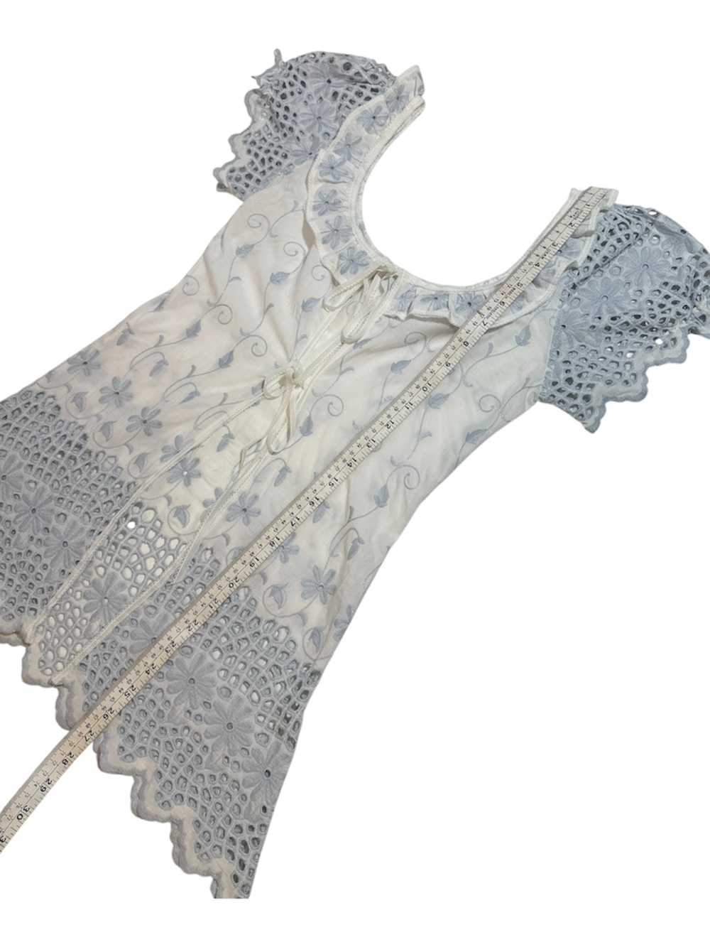 Embroidered‎ Tie-Front Top - Picture 10 of 10